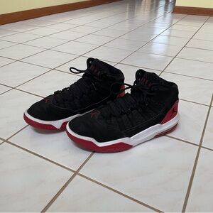 Jordan Black and Red High-Top Sneakers